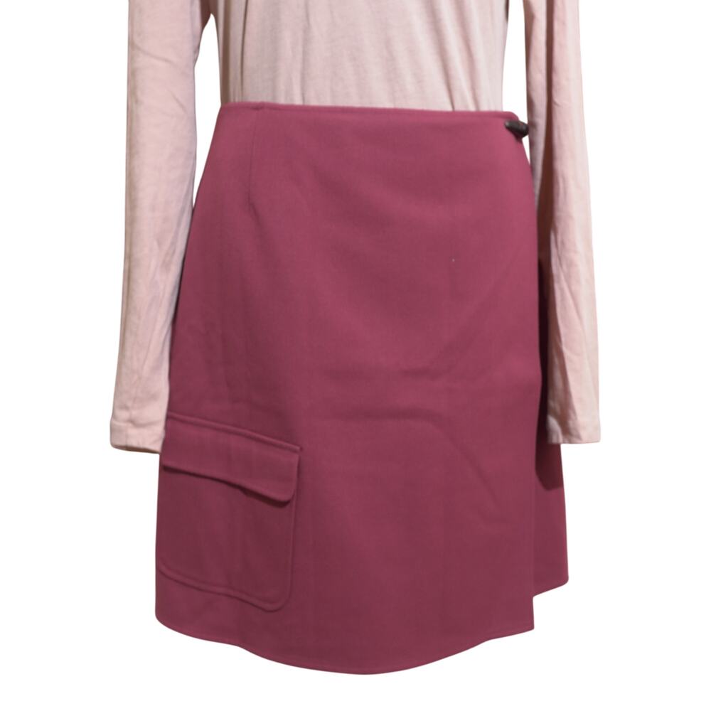 Talbots Skirt Burgundy Cargo Wrap Y2K Style Short w/ Pocket Gorpcore Size 16